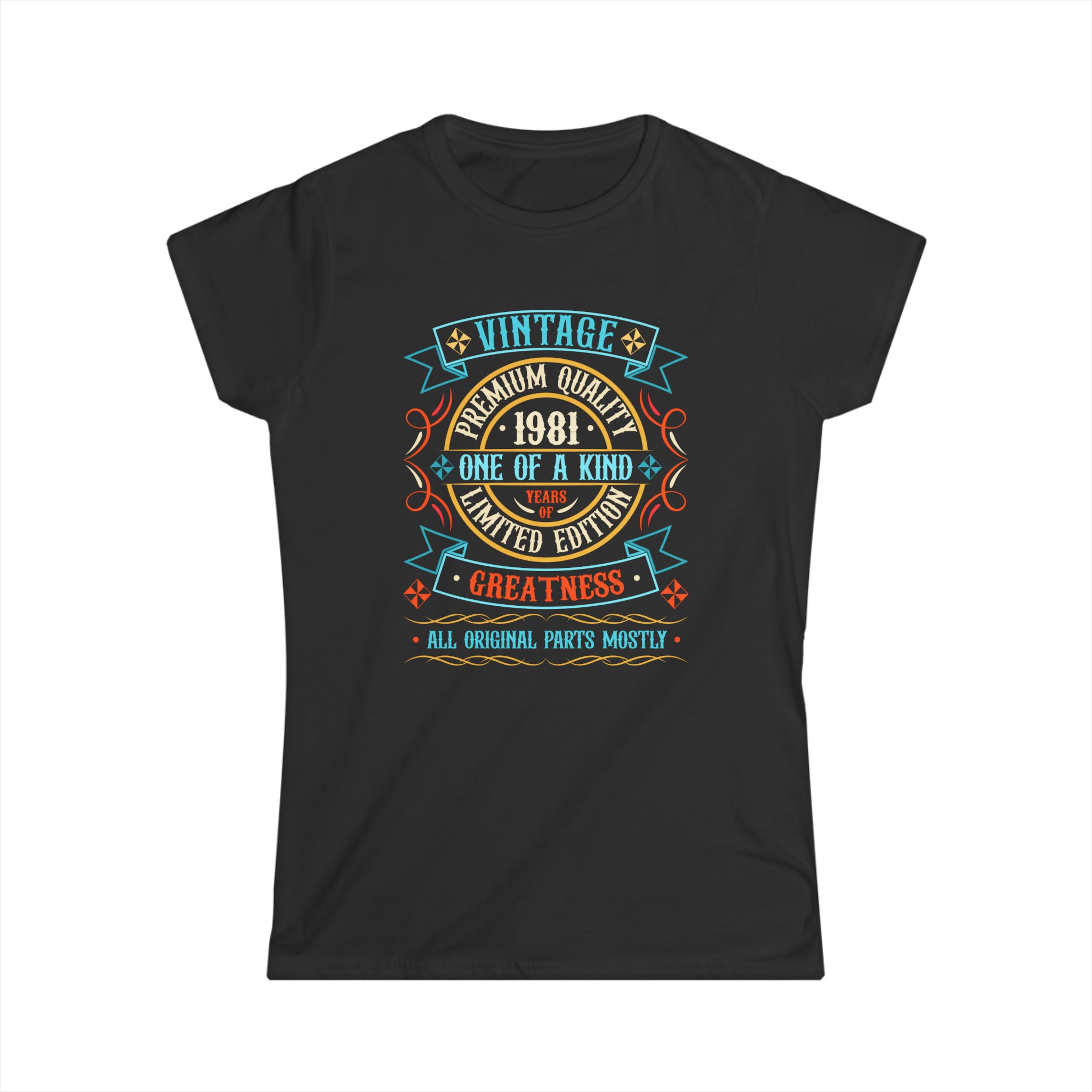 Vintage 1981 T Shirts for Women Retro Funny 1981 Birthday Womens Shirt