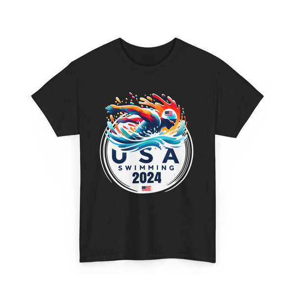 USA 2024 United States American Sport 2024 Swimming Shirts for Men Plus Size Big and Tall