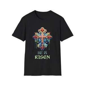 He Is Risen Cross Jesus Easter Christians Orthodox Easter Men Shirts