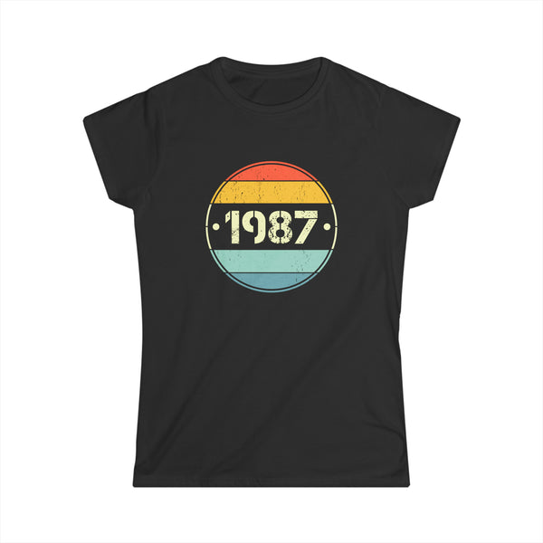 Vintage 1987 Birthday Shirts for Women Funny 1987 Birthday Women Shirts