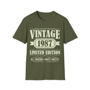 Vintage 1987 TShirt Men Limited Edition BDay 1987 Birthday Mens Shirt