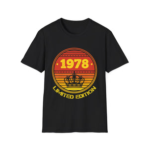 Vintage 1978 TShirt Men Limited Edition BDay 1978 Birthday Men Shirts