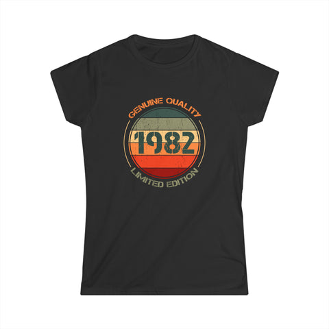 Vintage 1982 T Shirts for Women Retro Funny 1982 Birthday Womens T Shirt