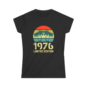 Vintage 1976 Birthday Shirts for Women Funny 1976 Birthday Womens Shirts