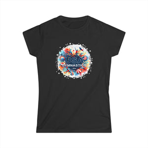 USA 2024 Games United States Gymnastics America 2024 USA Shirts for Women