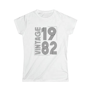 Vintage 1982 T Shirts for Women Retro Funny 1982 Birthday Womens T Shirt