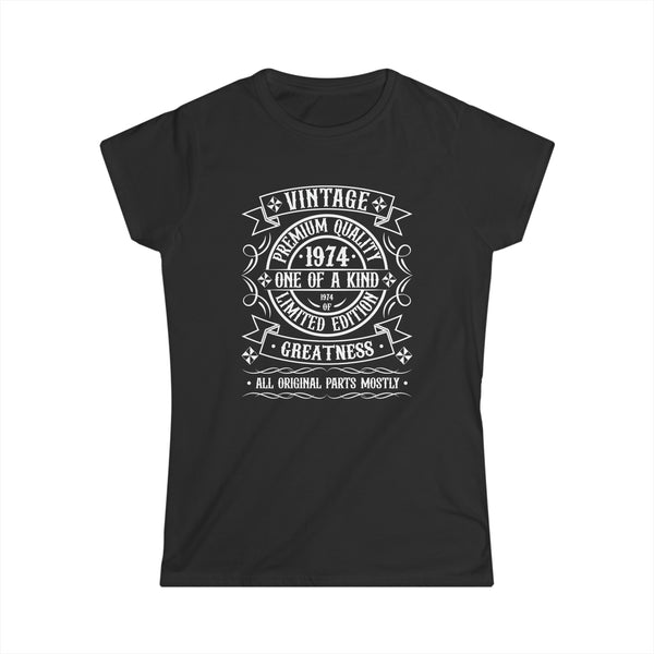 Vintage 1974 T Shirts for Women Retro Funny 1974 Birthday Womens Shirt