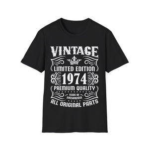 Vintage 1974 TShirt Men Limited Edition BDay 1974 Birthday Shirts for Men