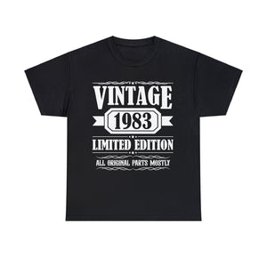 Vintage 1983 TShirt Men Limited Edition BDay 1983 Birthday Shirts for Men Plus Size Big and Tall