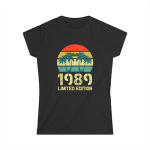 Vintage 1989 Birthday Shirts for Women Funny 1989 Birthday Womens Shirt