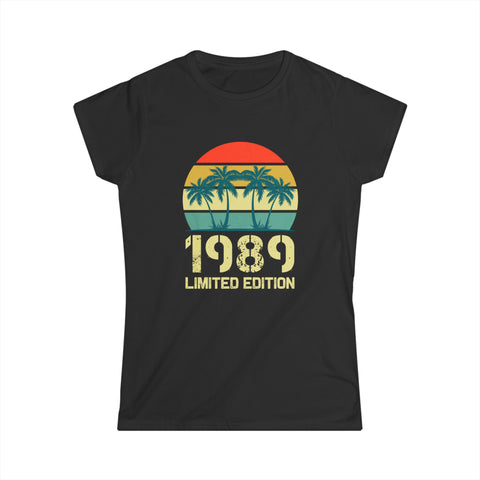 Vintage 1989 Birthday Shirts for Women Funny 1989 Birthday Womens Shirt