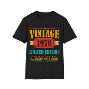 Vintage 1970 T Shirts for Men Retro Funny 1970 Birthday Mens Tshirts