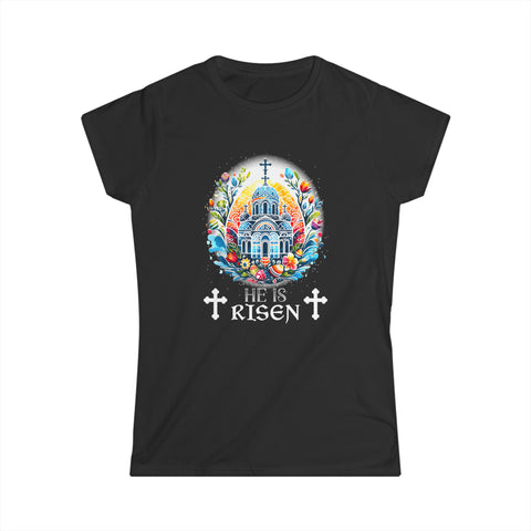 Happy Easter Jesus He Has Risen Orthodox Christian Easter Women Tops