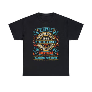 Vintage 1986 T Shirts for Men Retro Funny 1986 Birthday Men Shirts Big and Tall Plus Size