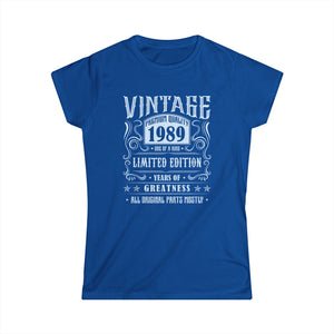 Vintage 1989 T Shirts for Women Retro Funny 1989 Birthday Shirts for Women