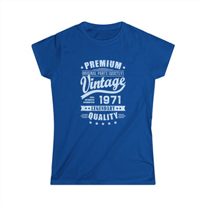 Vintage 1971 T Shirts for Women Retro Funny 1971 Birthday Shirts for Women