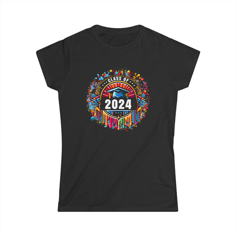 Class of 2024 Graduation School Vintage Senior 2024 Women Tops