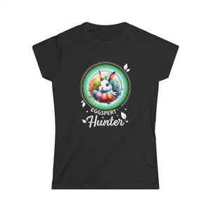 Easter Egg Hunter Eggspert Bunny Women Easter Shirt Easter Women Shirts