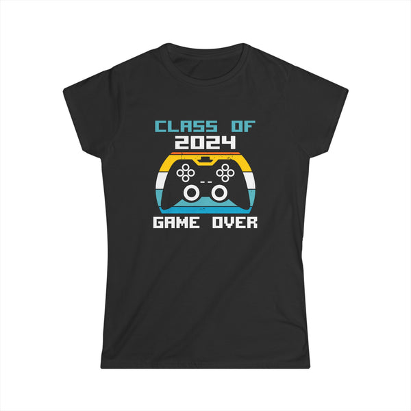 Game Over Class Of 2024 Shirt Students Funny 2024 Graduation Womens Shirts