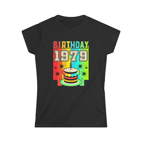 Vintage 1979 T Shirts for Women Retro Funny 1979 Birthday Womens Shirt