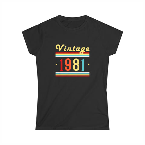 Vintage 1981 TShirt Women Limited Edition BDay 1981 Birthday Womens T Shirts