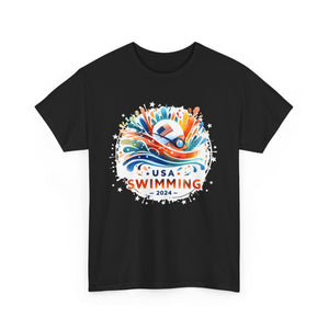 USA 2024 United States American Sport 2024 Swimming Mens T Shirts Plus Size Big and Tall