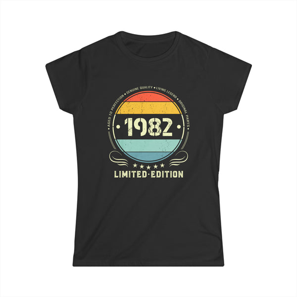 Vintage 1982 Limited Edition 1982 Birthday Shirts for Women Women Tops