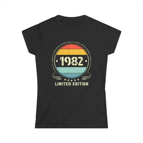 Vintage 1982 Limited Edition 1982 Birthday Shirts for Women Women Tops