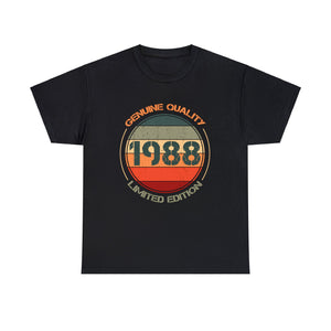 Vintage 1988 T Shirts for Men Retro Funny 1988 Birthday Big and Tall Shirts for Men Plus Size