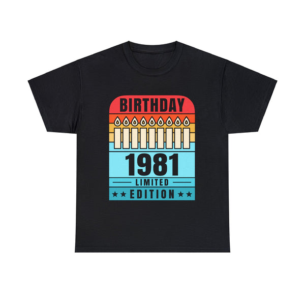 Vintage 1981 TShirt Men Limited Edition BDay 1981 Birthday Big and Tall Tshirts Shirts for Men