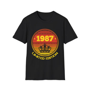 Vintage 1987 TShirt Men Limited Edition BDay 1987 Birthday Mens T Shirts