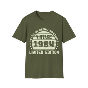 Vintage 1984 T Shirts for Men Retro Funny 1984 Birthday Mens Shirts