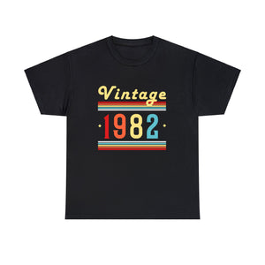 Vintage 1982 TShirt Men Limited Edition BDay 1982 Birthday Shirts for Men Plus Size Big and Tall