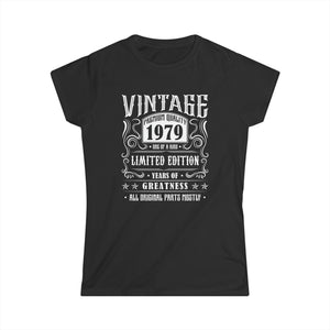 Vintage 1979 T Shirts for Women Retro Funny 1979 Birthday Women Tops