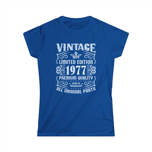 Vintage 1977 TShirt Women Limited Edition BDay 1977 Birthday Womens T Shirts