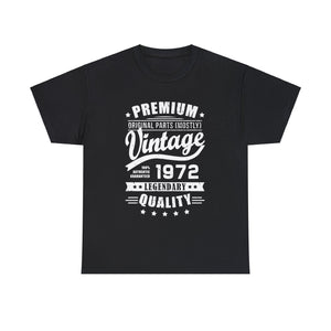 Vintage 1972 T Shirts for Men Retro Funny 1972 Birthday Mens T Shirts Plus Size Big and Tall