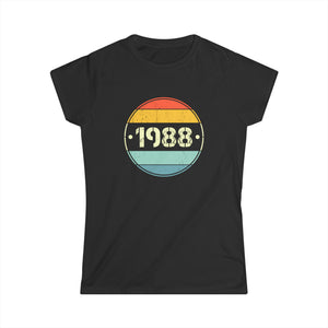 Vintage 1988 Birthday Shirts for Women Funny 1988 Birthday Womens Shirt