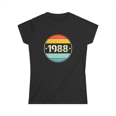 Vintage 1988 Birthday Shirts for Women Funny 1988 Birthday Womens Shirt