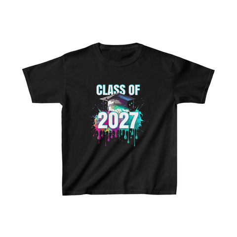 Class of 2027 Grow With Me First Day of School Graduation Boys Shirts
