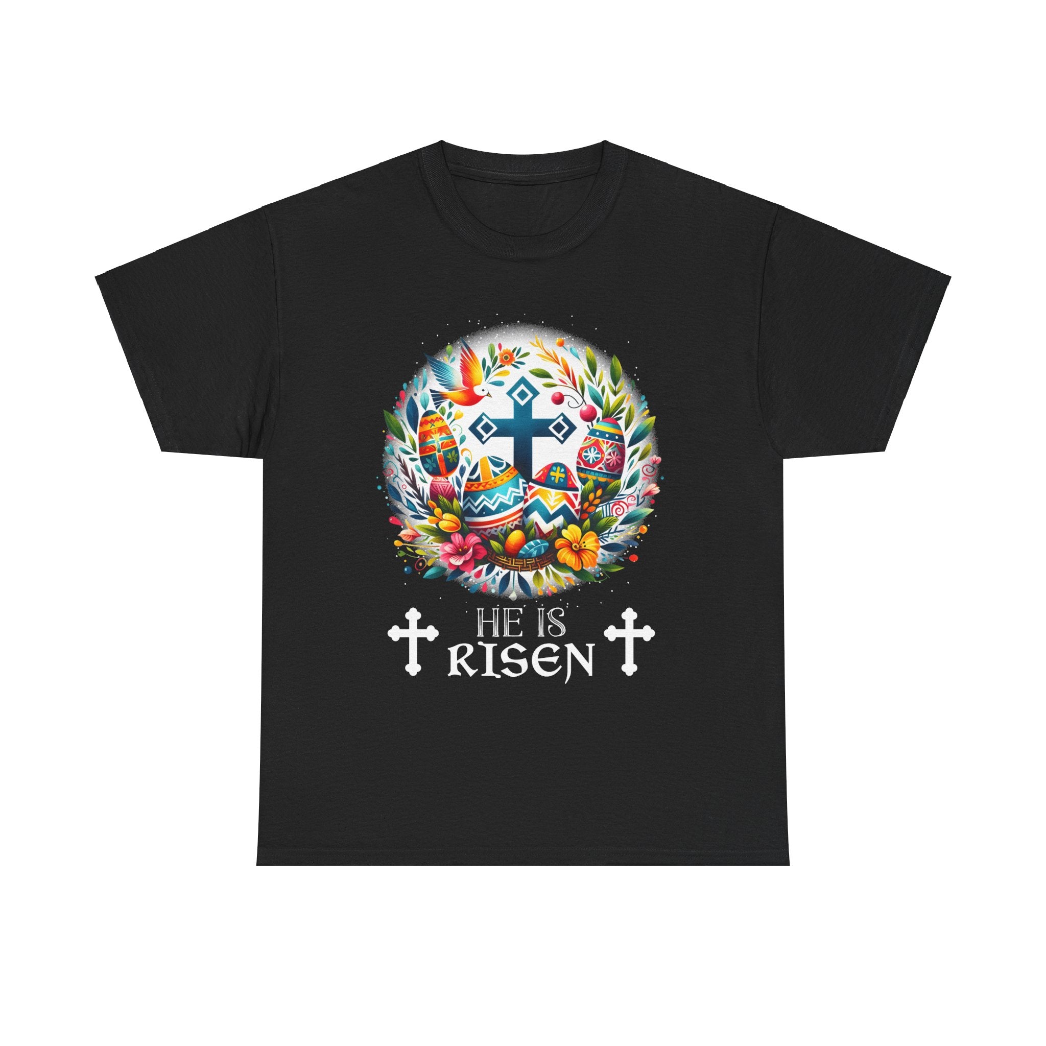 Russian Greek Byzantine Orthodox Cross He Is Risen Easter Big and Tall Shirts for Men Plus Size