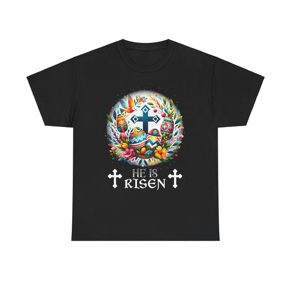 Russian Greek Byzantine Orthodox Cross He Is Risen Easter Big and Tall Shirts for Men Plus Size