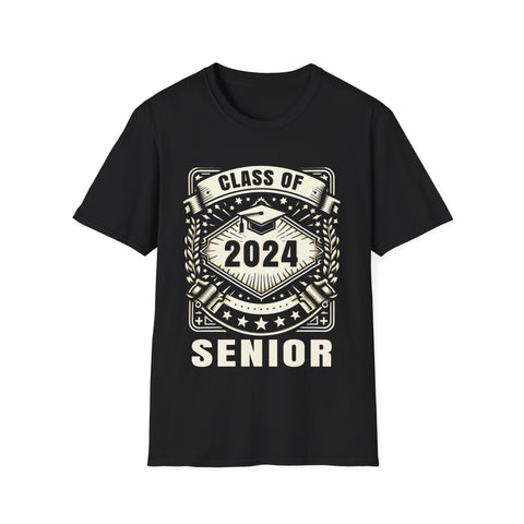 Senior 2024 Class of 2024 Graduation or First Day of School Mens T Shirts