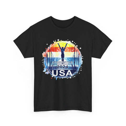 USA 2024 Games United States Sport 2024 USA Mens Gymnastics Mens T Shirts Plus Size Big and Tall