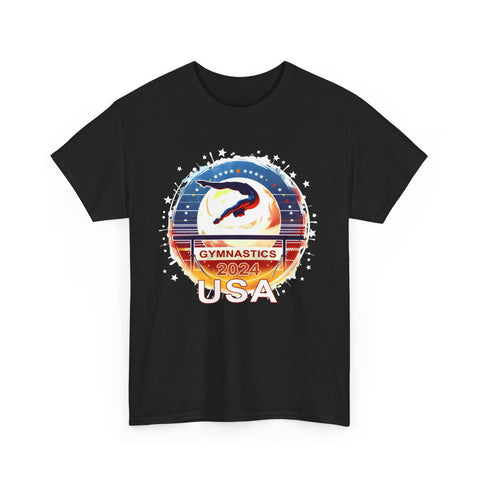 USA 2024 Games United States Sport 2024 USA Mens Gymnastics Big and Tall Shirts for Men Plus Size