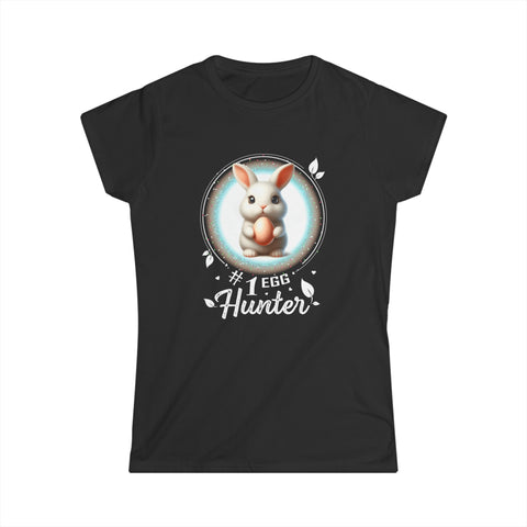 #1 Easter Egg Hunter Rabbit Easter Shirts for Women Easter Women Tops