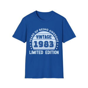 Vintage 1983 T Shirts for Men Retro Funny 1983 Birthday Mens T Shirt