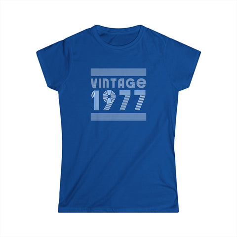 Vintage 1977 T Shirts for Women Retro Funny 1977 Birthday Shirts for Women