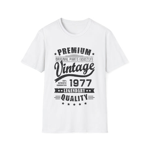 Vintage 1977 T Shirts for Men Retro Funny 1977 Birthday Mens T Shirts