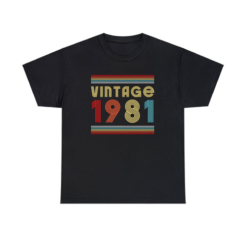 Vintage 1981 TShirt Men Limited Edition BDay 1981 Birthday Shirts for Men Plus Size Big and Tall