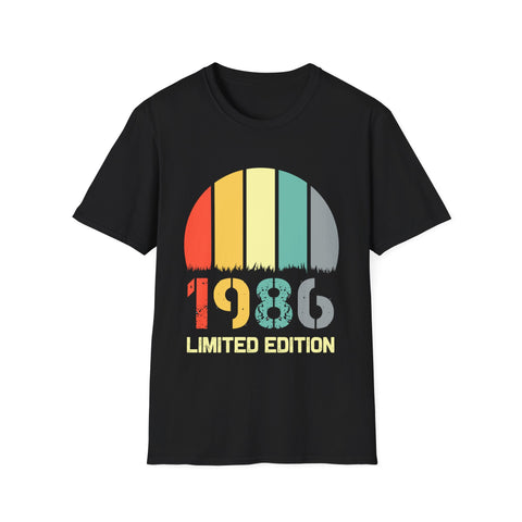 Vintage 1986 TShirt Men Limited Edition BDay 1986 Birthday Shirts for Men